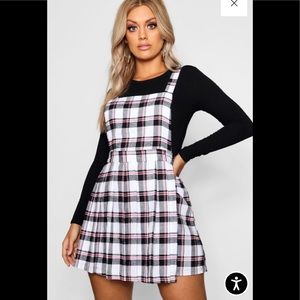 Checkered pinafore dress